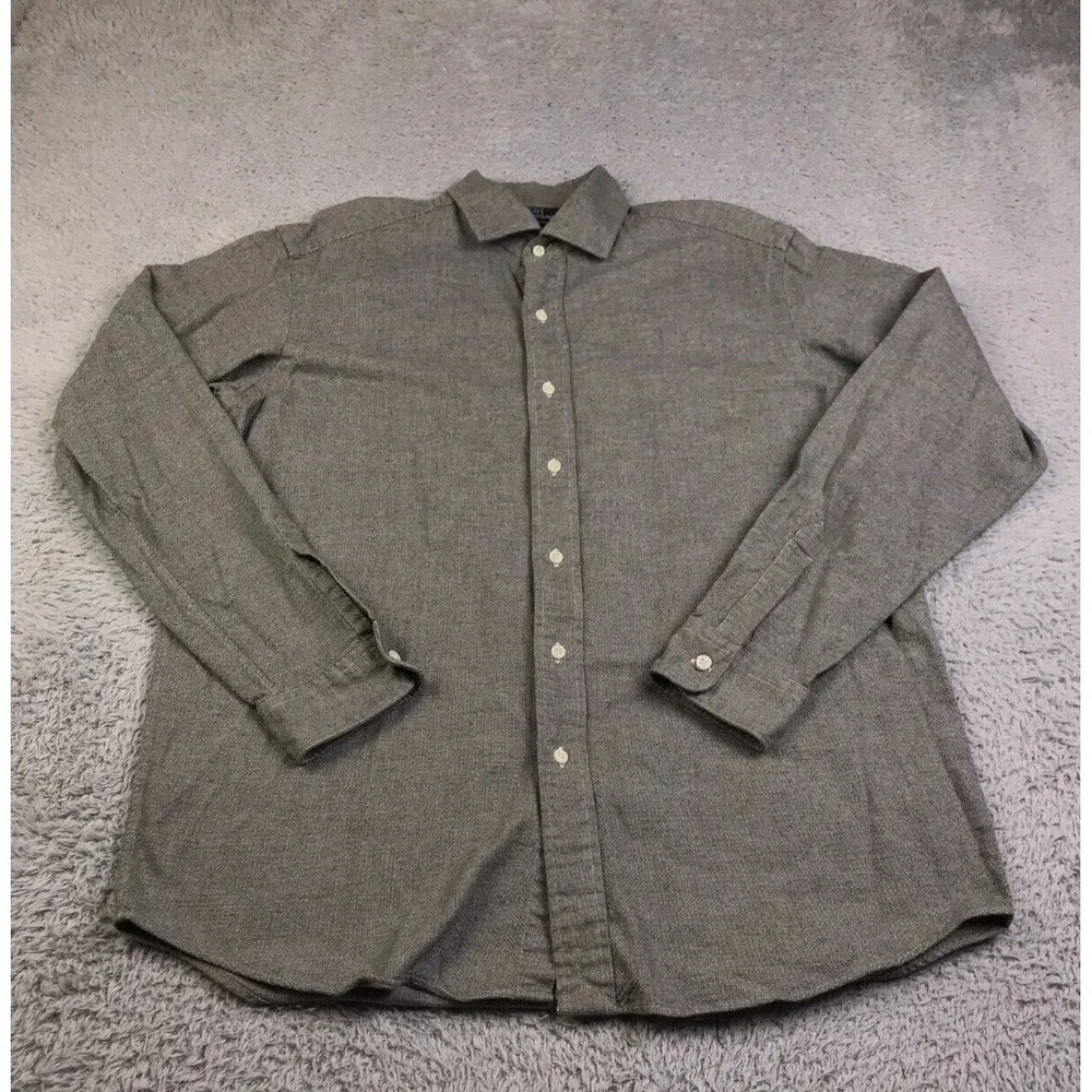 Polo Ralph Lauren Westerton Shirt Mens M Gray Cotton Flannel Button Up LS Vtg